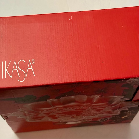 Mikasa Christmas Story Frosted Footed Bon Bon Bowl 9.75” Crystal Germany - Picture 6 of 11